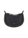 Isabel Marant Oskan Moon Studded Shoulder Bags In Black