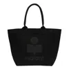 Isabel Marant Small Yenky Festive Studded Logo Canvas Tote In Black