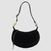 Isabel Marant Shoulder Bag Curved Silhouette Textured Trim In Black