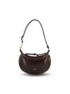 Isabel Marant Oskan Moon Shoulder Bag With Studded Design In Brown