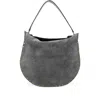 Isabel Marant Oskan Soft Medium Suede Shoulder Bag In Gray