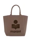 Isabel Marant Yenky Tote Bag With Logo Embroidery In Brown
