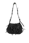 Isabel Marant Pleated-detail Drawstring Shoulder Bag In Black
