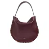 Isabel Marant Oskan Studded Shoulder Bag In Burgundy
