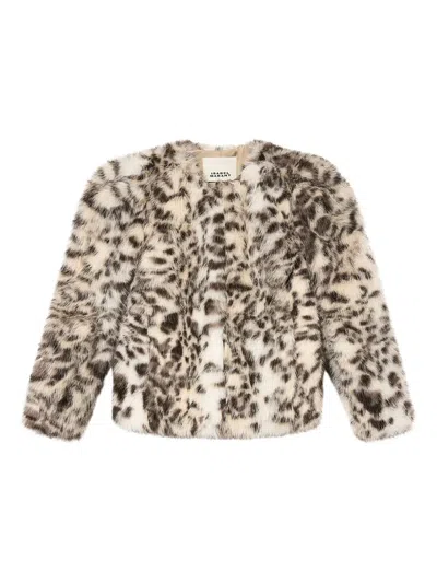 Isabel Marant Bahria Animal-pattern Jacket In Gray