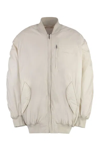 Isabel Marant Bakya Logo Embroidered Bomber Jacket In Beige