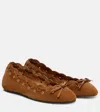 Isabel Marant Balfy Bow-detail Suede Ballet Flats