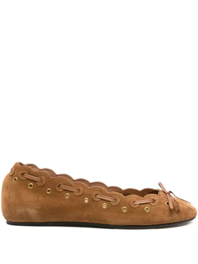 Isabel Marant Balfy Suede Ballet Flats In Brown