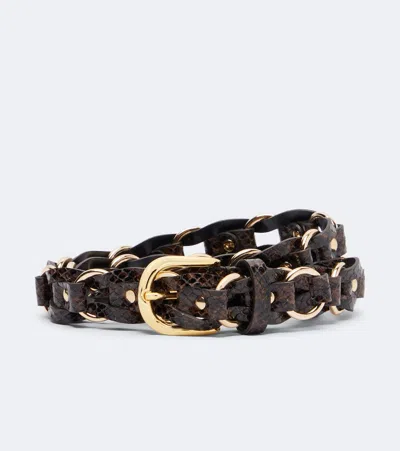 Isabel Marant Bali Snake-effect Belt In Brown