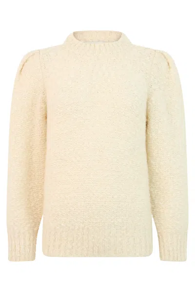 Isabel Marant Balloon Sleeve Virgin Wool Sweater In Neutral