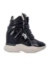Isabel Marant Balskee Black Patent Wedge Sneakers