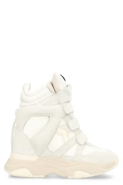 Isabel Marant Balskee Concealed Wedge Sneakers In White