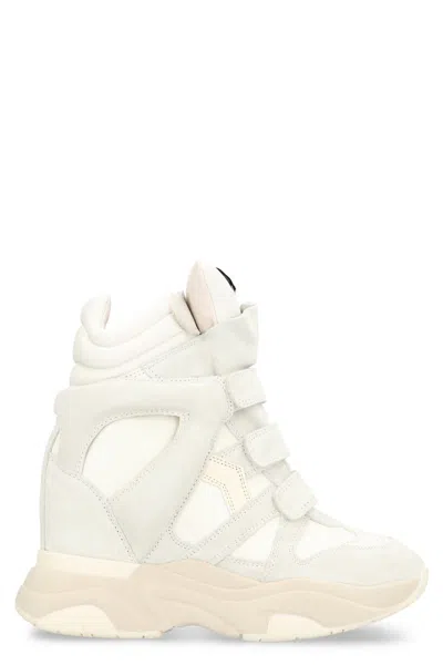 Isabel Marant Balskee Concealed Wedge Sneakers In White