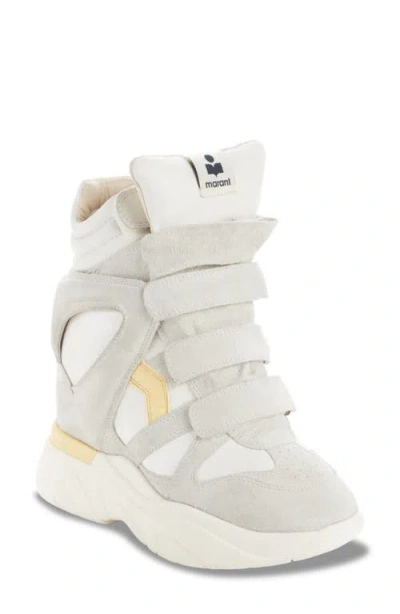 Isabel Marant Balskee Hidden Wedge High Top Sneaker In White