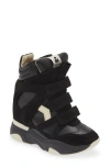 Isabel Marant Balskee Hidden Wedge High Top Sneaker In Black