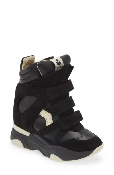 Isabel Marant Balskee Hidden Wedge High Top Sneaker In Black