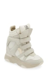 Isabel Marant Balskee Hidden Wedge High Top Sneaker In White