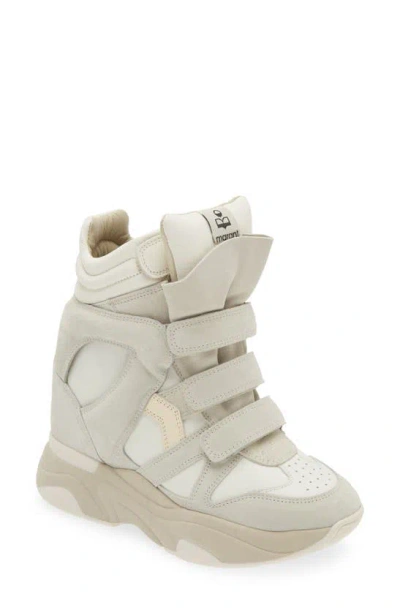 Isabel Marant Balskee Hidden Wedge High Top Trainer In White