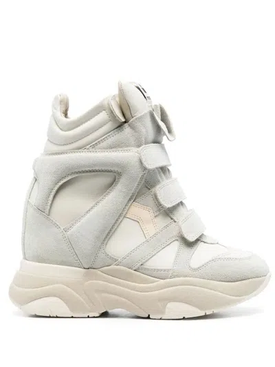 Isabel Marant Balskee High Top Sneakers With Wedge Shoes In White