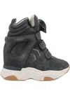 Isabel Marant Balskee High-top Wedge Suede Sneakers Shoes In Gray