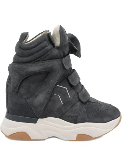 ISABEL MARANT BALSKEE HIGH-TOP WEDGE SUEDE SNEAKERS