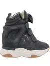 Isabel Marant Balskee High-top Wedge Suede Sneakers Shoes In Gray