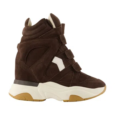 Isabel Marant Balskee High-top Wedge Suede Sneakers In Brown