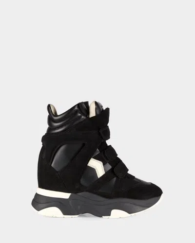 Isabel Marant Balskee Leather And Suede High-top Wedge Sneakers In Black