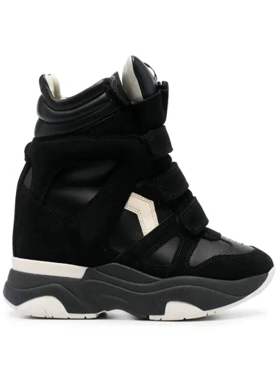 Isabel Marant Balskee Leather Sneakers In Black