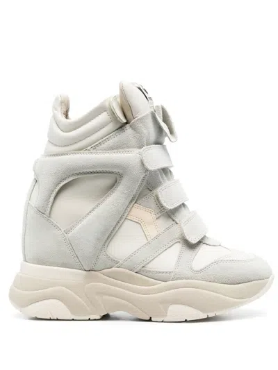 Isabel Marant Balskee Leather Sneakers In White