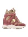 Isabel Marant Balskee Suede Platform Sneakers Women In Light Beige Pink