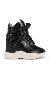 Isabel Marant High-top Sneakers With Glossy Chunky Sole In Black
