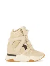 Isabel Marant Balskee Leather And Suede High-top Wedge Sneakers In Multi