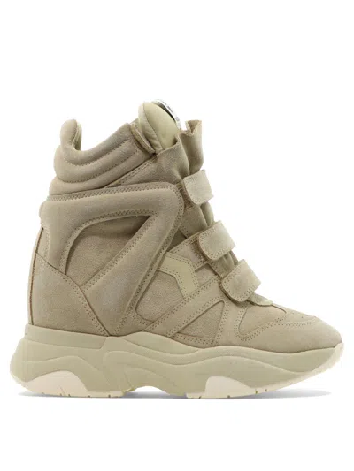 Isabel Marant Balskee Perforated Detailed Sneakers In Beige