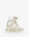 Isabel Marant Women Balskee Suede Sneakers With 90mm Heel In White