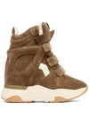 Isabel Marant Balskee Suede Wedge High-top Sneakers In Brown