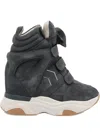 Isabel Marant Balskee High-top Wedge Suede Sneakers Shoes In Gray