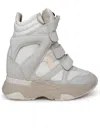 Isabel Marant Balskee High Top Sneakers With Wedge Shoes In White