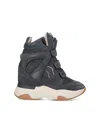 Isabel Marant Balskee High-top Wedge Suede Sneakers Shoes In Gray