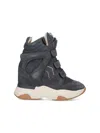 Isabel Marant Balskee High-top Wedge Suede Sneakers Shoes In Multi