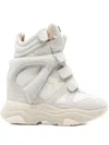 Isabel Marant Balskee Wedge Strap Sneakers In White