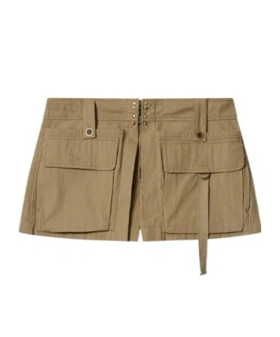 Isabel Marant Barta Cargo Shorts Straps Multiple Pockets In Neutral