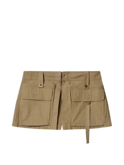 Isabel Marant Barta Cargo Shorts Straps Multiple Pockets In Neutral