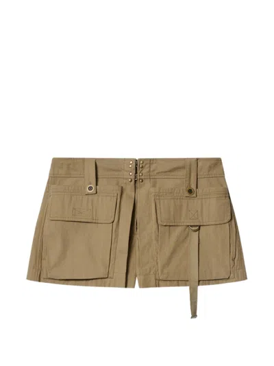 Isabel Marant Barta Cargo Shorts Straps Multiple Pockets In Neutral