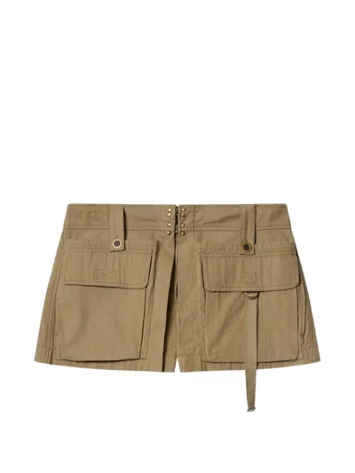 Isabel Marant Barta Cargo Shorts Straps Multiple Pockets In Neutral
