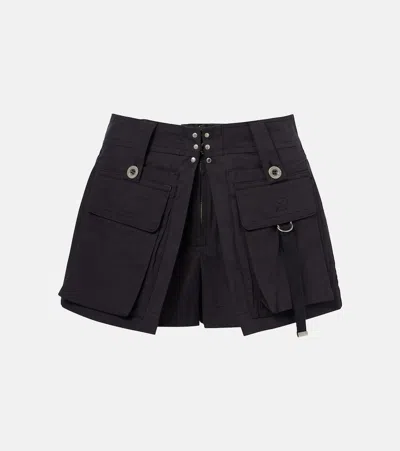 Isabel Marant Barta Cotton Straight-leg Shorts In Black