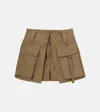 Isabel Marant Barta Cargo Shorts Straps Multiple Pockets In Brown