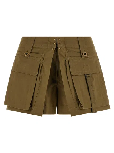 Isabel Marant Barta Bermuda And Short Green In Brown