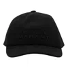 Isabel Marant Structured Black Cap With Embossed Lettering In Black
