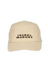 Isabel Marant Ivory Cotton Baseball Cap In Ecru/black